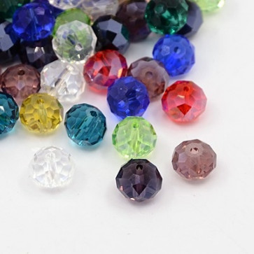 steklene perle nepravilno okrogle, 10x7 mm, mix, 144 kos