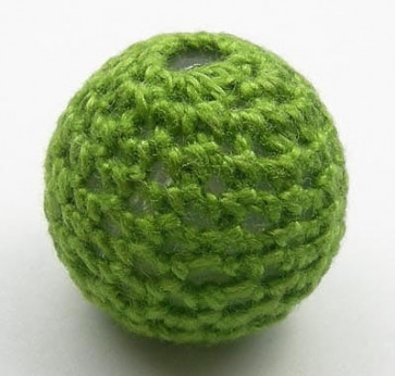volnene-plastične perle, okrogle 12 mm, zelene, 1 kos