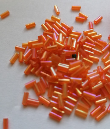 steklene perle cevke 4,5 mm, oranžne, 20 gr