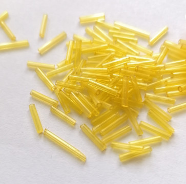 steklene perle cevke 9 mm, rumene, 20 gr