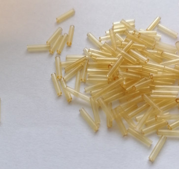 steklene perle cevke 9 mm, zlato rumene, prosojne, 20 gr