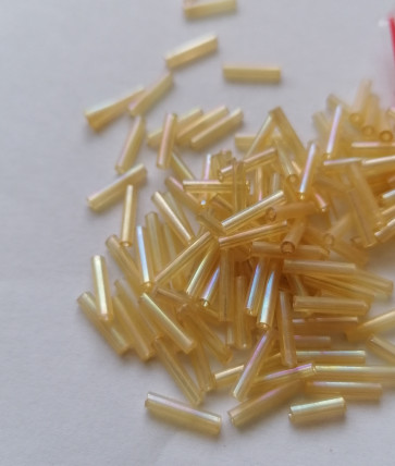 steklene perle cevke 9 mm, zlato/rumene svetleče, prosojne, 20gr
