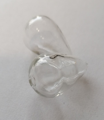 steklena solza 25 x 17 mm, prozorna, 1 kos