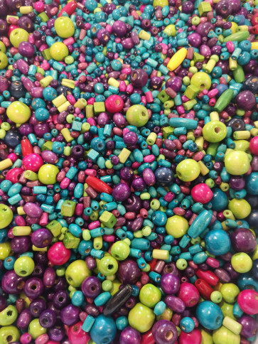 lesene perle, 3-20 mm, barven mix, 50 g