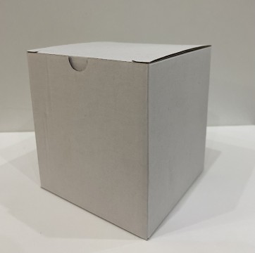 zložljiva škatla iz kartona - embalaža za lonček 10x10x11 cm, bele barve, 1 kos
