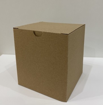 zložljiva škatla iz kartona - embalaža za lonček 10x10x11 cm, rjava, 1 kos