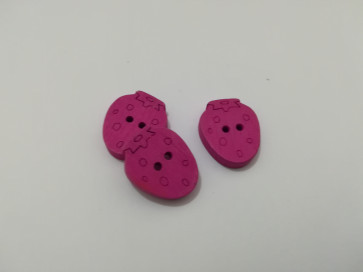 gumbi leseni - jagoda 20x16 mm, roza, 1 kos