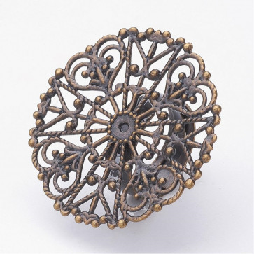 osnova za prstan z ornamentom 32 mm, premer nastavljivega obročka: 16 mm,antik, 1 kos