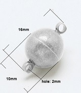 zaključni element 16x10mm, magnet, srebrne b., 1 kos
