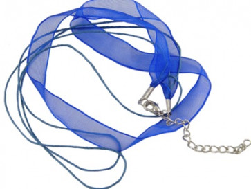 osnova za ogrlico z zaključkom, modra, 1 kos