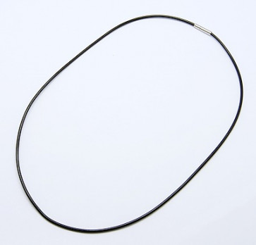 osnova za ogrlico - gumi (kavčuk), 48 cm, črne b., debelina: 2 mm, 1 kos