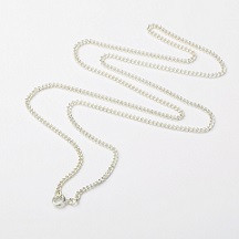 kovinska osnova za ogrlico 60 cm, srebrne b., 1 kos