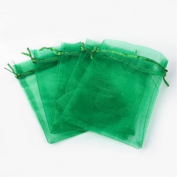 organza vrečke 13x18 cm, zelena, 1 kos