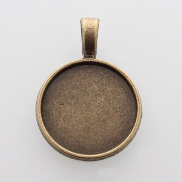 osnova za obesek - medaljon 32x23x2 mm, antik, brez niklja, 1 kos