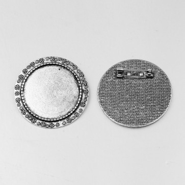 osnova za broško 39x2 mm, b. starega srebra, velikost kapljice: 30 mm, 1 kos