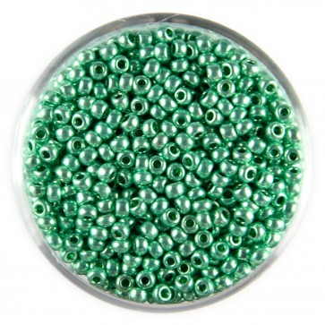 PRACHT Rocailles perle 2,6 mm, ZELENA, kovinski videz, 17 g