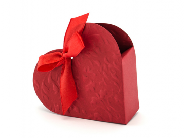 škatla srce, rdeča, 10x9x3 cm, 1 kos