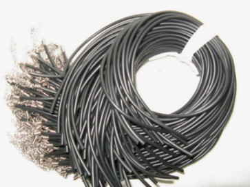 osnova za ogrlico - gumi (kavčuk), 48 cm, črne b., debelina: 2 mm, 1 kos