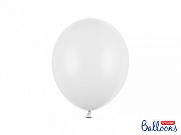 balon, bela, pastel, 27 cm, 1 kos