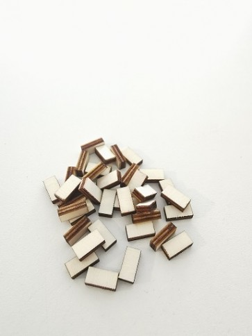 lesena kapljica - pravokotnik 10x5 mm, naravna, 1 kos