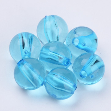 plastične perle, okrogle 10x9,5 mm, deepsky blue, 50 gr