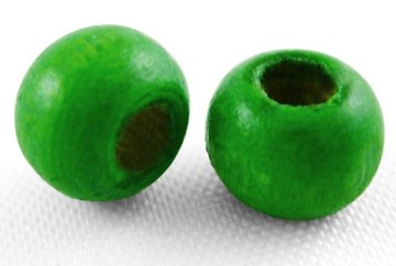 lesene perle okrogle 7x6 mm, zelene, velikost luknje: 1.5 mm, 50g
