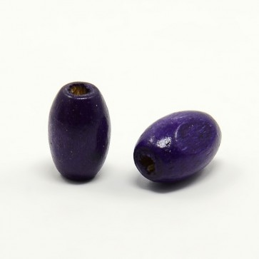 lesene perle, ovalne 12x8 mm, temno viola, 50 gr