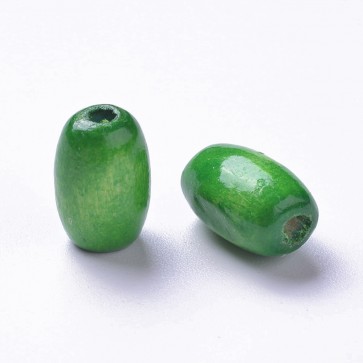 lesene perle, ovalne 12x8 mm, zelene, 50 gr
