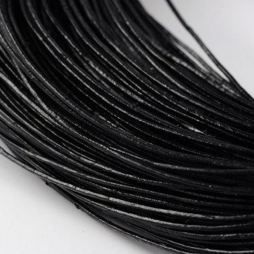 usnjena vrvica 1 mm, črna, 1 m