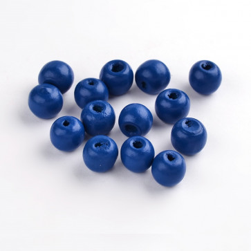 lesene perle, okrogle 10 mm, modra, 50 gr