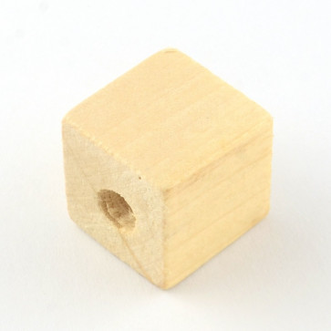 lesene perle - kocka 19~20x19~20x19~20mm, naravne, velikost luknje: 4 mm, 1 kos