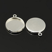 osnova za obesek - medaljon 19x16x2mm, srebrne barve, velikost kapljice: 14 mm, 1 kos