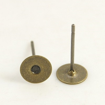 osnova za uhan 10x6 mm, antik, nerjaveče, 50 kos