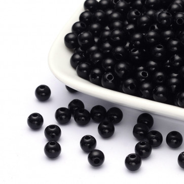 plastične perle 6 mm, črne, 200 kos