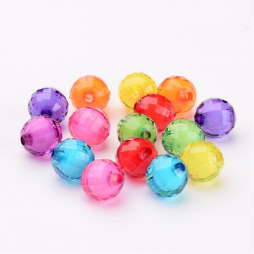 plastične perle, "nepravilno" okrogle 12 mm, mix, velikost luknje: 2 mm, 50 kos