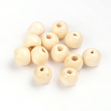 lesene perle okrogle 9x7.5 mm, beige, velikost luknje: 2 mm, 200 kos