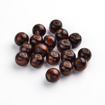 lesene perle okrogle 9x7.5 mm, rjave, velikost luknje: 2 mm, 200 kos
