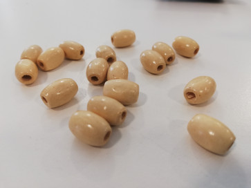 lesene perle, ovalne 12x8 mm, bež, 100 kos