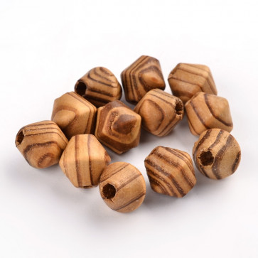 lesene perle, nepravilne oblike, 16x15 mm, luknja 5 mm, 20 kos
