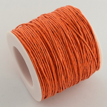 bombažna vrvica 1 mm, temno oranžna, povoščena, 84 m