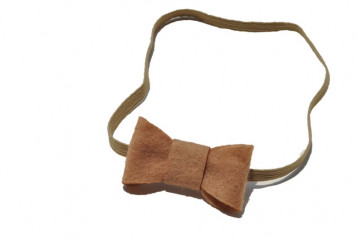 Zaspančki - trak za lase, pentlja iz filca, sv. rjave barve, 1 kos