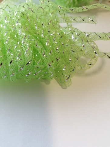 cev za nakit - tkana, 4.5 mm, sv. zelena, 1 m