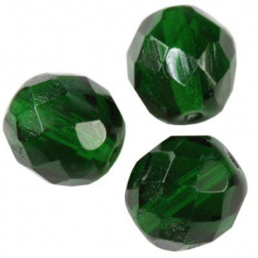 perle - češko steklo 4 mm, emerald, 10 kos