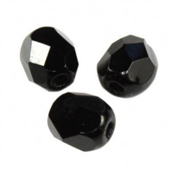steklene perle - češko steklo 6 mm, črne, 10 kos