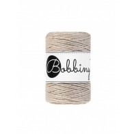 BOBBINY makrame vrvica, ENOJNO OVITA bombažna preja, debeline 1,5 mm, dolžine 100m, barva BEIGE , 1 kos