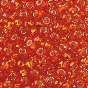 EFCO Steklene perle 2,6 mm, barva mandarine, prosojne s posrebreno luknjico, 17 g