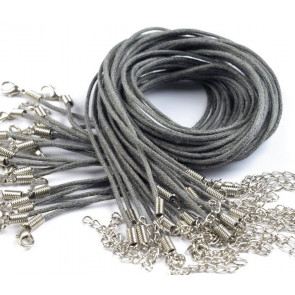 bombažna osnova za ogrlico 45 cm, siva, 1 kos