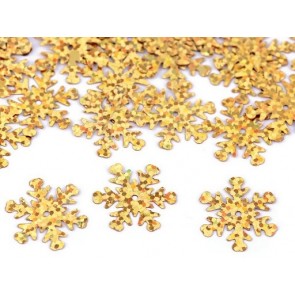bleščice/božični okrasek - snežinka, 20 mm, zlate b., 10 g
