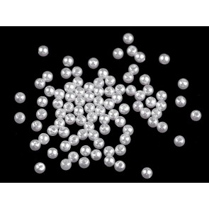 plastične perle, velikost: 4 mm, bele b., 10 g