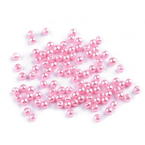 plastične perle, velikost: 4 mm, light pink, 10 g